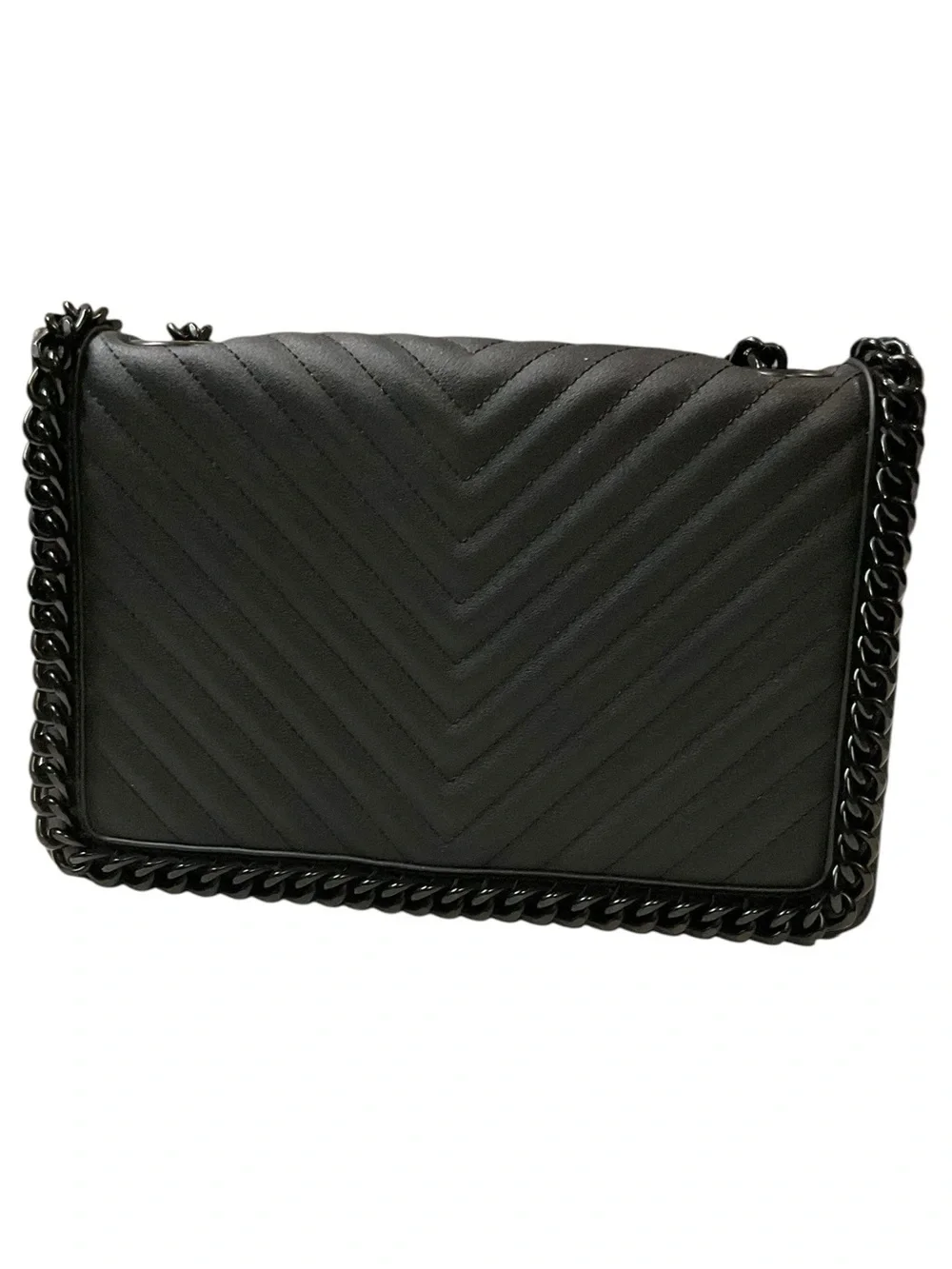 Aldo Black Greenwald Quilted Chevron Chain Crossbody